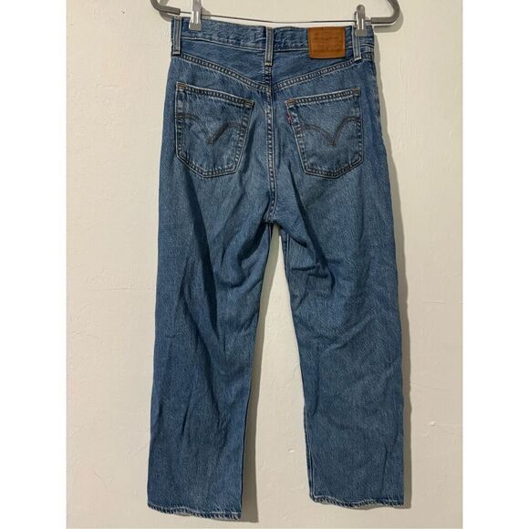 Levi’s Ribcage premium Straight ankle destroyed Knees W26 L27 - Picture 9 of 10